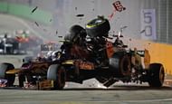 Michael Schumacher rear-ending Jean Eric Vergne